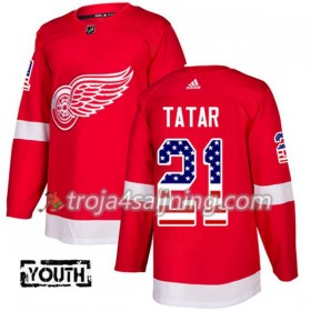 Detroit Red Wings tröja Tomas Tatar 21 Röd USA Flag Fashion 2017-2018 Adidas Authentic - NHL Tröjor Barn